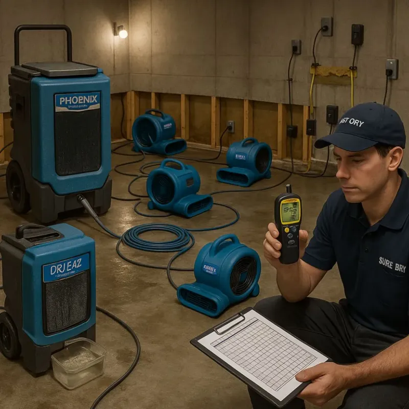 Structural Drying and Dehumidification process in College Park, GA